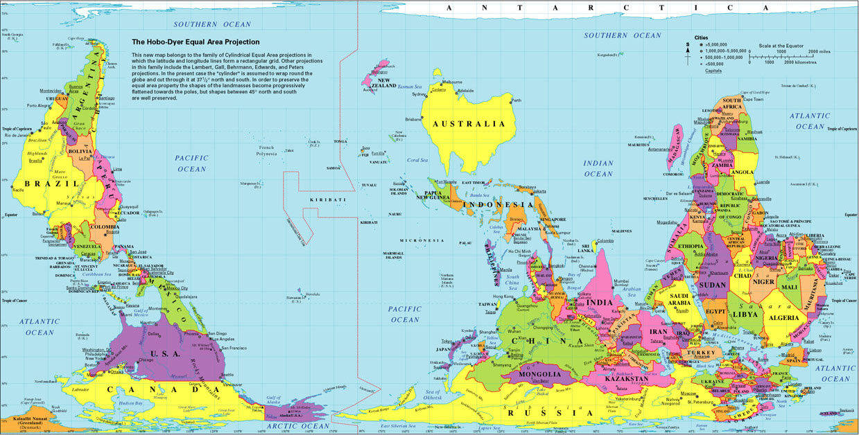 Abramms, Bob, and Howard Bronstein. 2002. “The [South-Up] Hobo-Dyer Equal Area Projection Map.” Amherst, Mass.: ODT Maps, Inc. http://odt.org/Pictures/sideb.jpg.