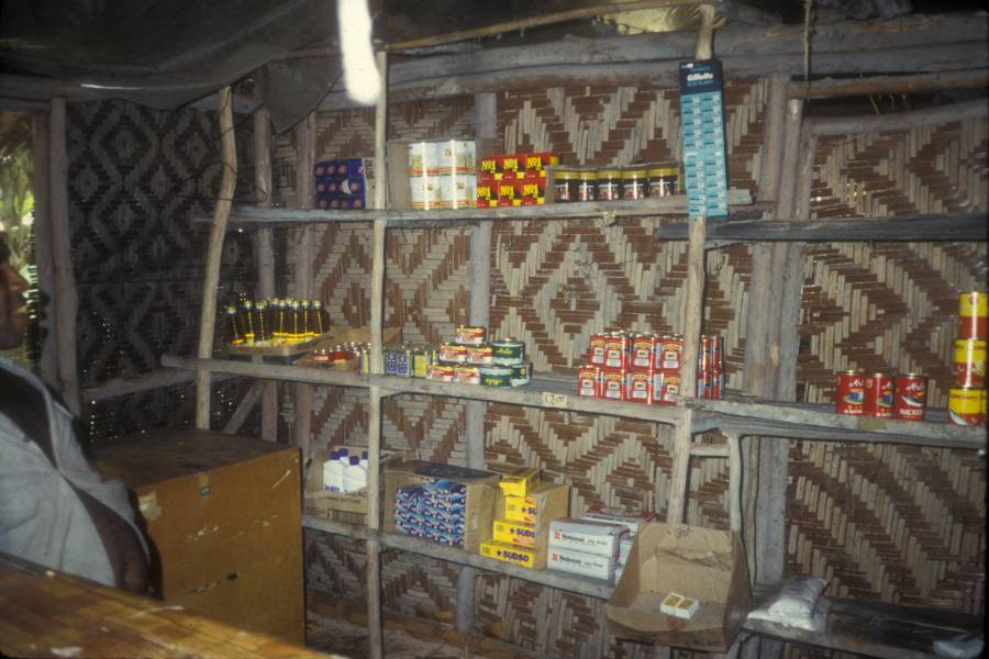 Goods on sale in a village tradestore, PNG